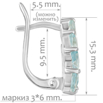 Женские Серьги Серебро Камень натуральный Топаз