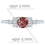 Женские Кольца Серебро Камень натуральный Гранат