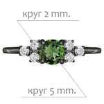 Женские Кольца Серебро Камень натуральный Хромдиопсид
