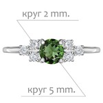 Женские Кольца Серебро Камень натуральный Хромдиопсид