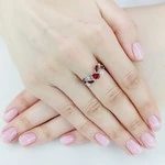 Женские Кольца Серебро Камень натуральный Гранат
