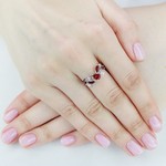 Женские Кольца Серебро Камень натуральный Гранат