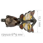 Женские Кольца Серебро Камень натуральный Раухтопаз