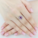 Женские Кольца Серебро Камень натуральный Аметист