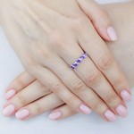 Женские Кольца Серебро Камень искусственный Нанокристалл