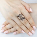 Женские Кольца Серебро Камень натуральный Раухтопаз