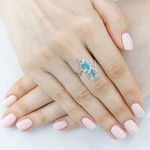 Женские Кольца Серебро Камень натуральный Апатит