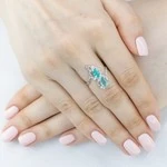 Женские Кольца Серебро Камень натуральный Апатит