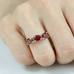 Женские Кольца Серебро Камень натуральный Гранат