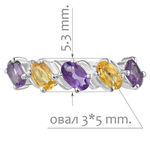 Женские Кольца Серебро Камень натуральный Аметист