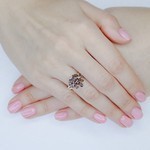 Женские Кольца Серебро Камень натуральный Раухтопаз