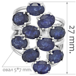 Женские Кольца Серебро Камень натуральный Сапфир Сапфир