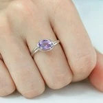 Женские Кольца Серебро Камень натуральный Аметист