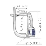 Женские Серьги Серебро Камень натуральный Сапфир