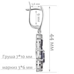 Женские Серьги Серебро Камень натуральный Иолит