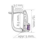 Женские Серьги Серебро Камень натуральный Аметист