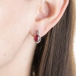 Женские Серьги Серебро Камень натуральный Рубин