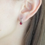 Женские Серьги Серебро Камень натуральный Рубин