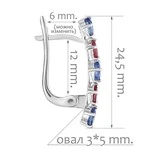 Женские Серьги Серебро Камень натуральный Сапфир