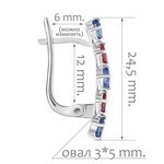 Женские Серьги Серебро Камень натуральный Сапфир