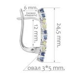 Женские Серьги Серебро Камень натуральный Сапфир
