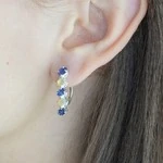 Женские Серьги Серебро Камень натуральный Сапфир