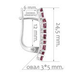 Женские Серьги Серебро Камень натуральный Рубин