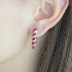 Женские Серьги Серебро Камень натуральный Рубин