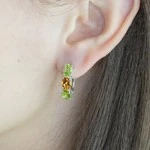 Женские Серьги Серебро Камень натуральный Хризолит