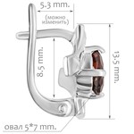 Женские Серьги Серебро Камень натуральный Гранат