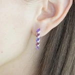 Женские Серьги Серебро Камень натуральный Гранат