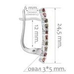 Женские Серьги Серебро Камень натуральный Гранат