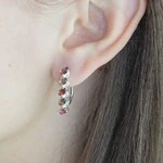 Женские Серьги Серебро Камень натуральный Гранат