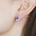 Женские Серьги Серебро Камень натуральный Аметист