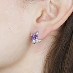 Женские Серьги Серебро Камень натуральный Аметист