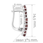 Женские Серьги Серебро Камень натуральный Гранат