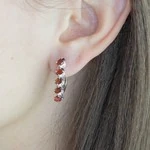 Женские Серьги Серебро Камень натуральный Гранат