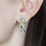 Женские Серьги Серебро Камень натуральный Хризолит