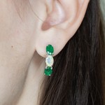 Женские Серьги Серебро Камень натуральный Изумруд