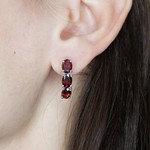 Женские Серьги Серебро Камень натуральный Гранат
