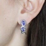 Женские Серьги Серебро Камень натуральный Танзанит
