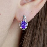 Женские Серьги Серебро Камень искусственный Нанокристалл