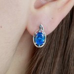Женские Серьги Серебро Камень искусственный Нанокристалл
