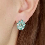 Женские Серьги Серебро Камень натуральный Апатит