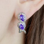 Женские Серьги Серебро Камень искусственный Нанокристалл