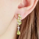 Женские Серьги Серебро Камень натуральный Хризолит