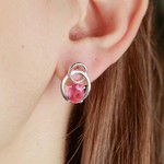Женские Серьги Серебро Камень натуральный Рубин