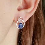 Женские Серьги Серебро Камень натуральный Сапфир