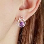 Женские Серьги Серебро Камень натуральный Аметист