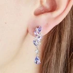 Женские Серьги Серебро Камень натуральный Танзанит